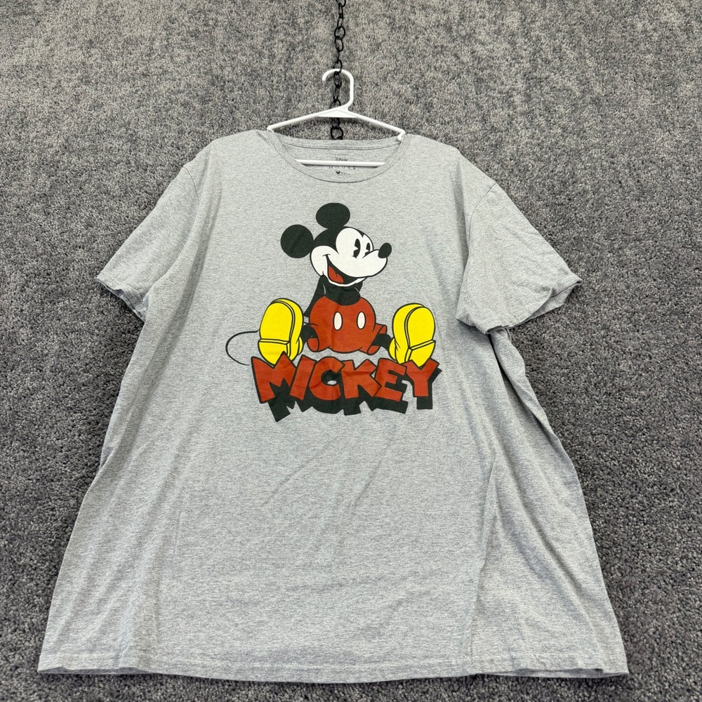 Disney Mickey Mouse T Shirt Mens 2X Gray Graphic Tee